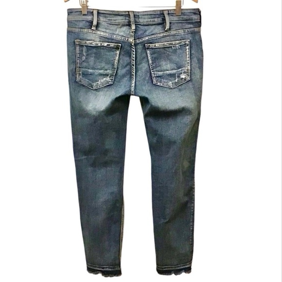 Silver Jeans 32 (12) Boyfriend Jeans Released Hem Frayed Mid Rise Stretch - Picture 2 of 11
